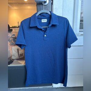 Taylor Stitch Midweight Polo in Blue Stripe - Size 40 / Medium